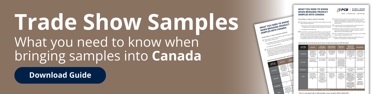 importing for a tradeshow
