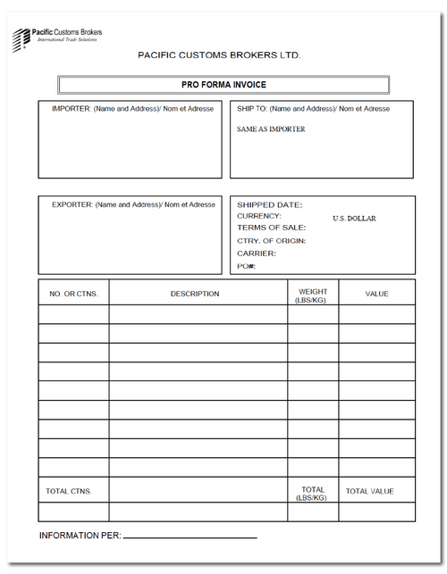 Proforma Invoice
