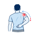 Adult having difficulty reaching an arm behind the back