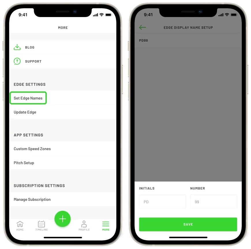 changing units initials and number