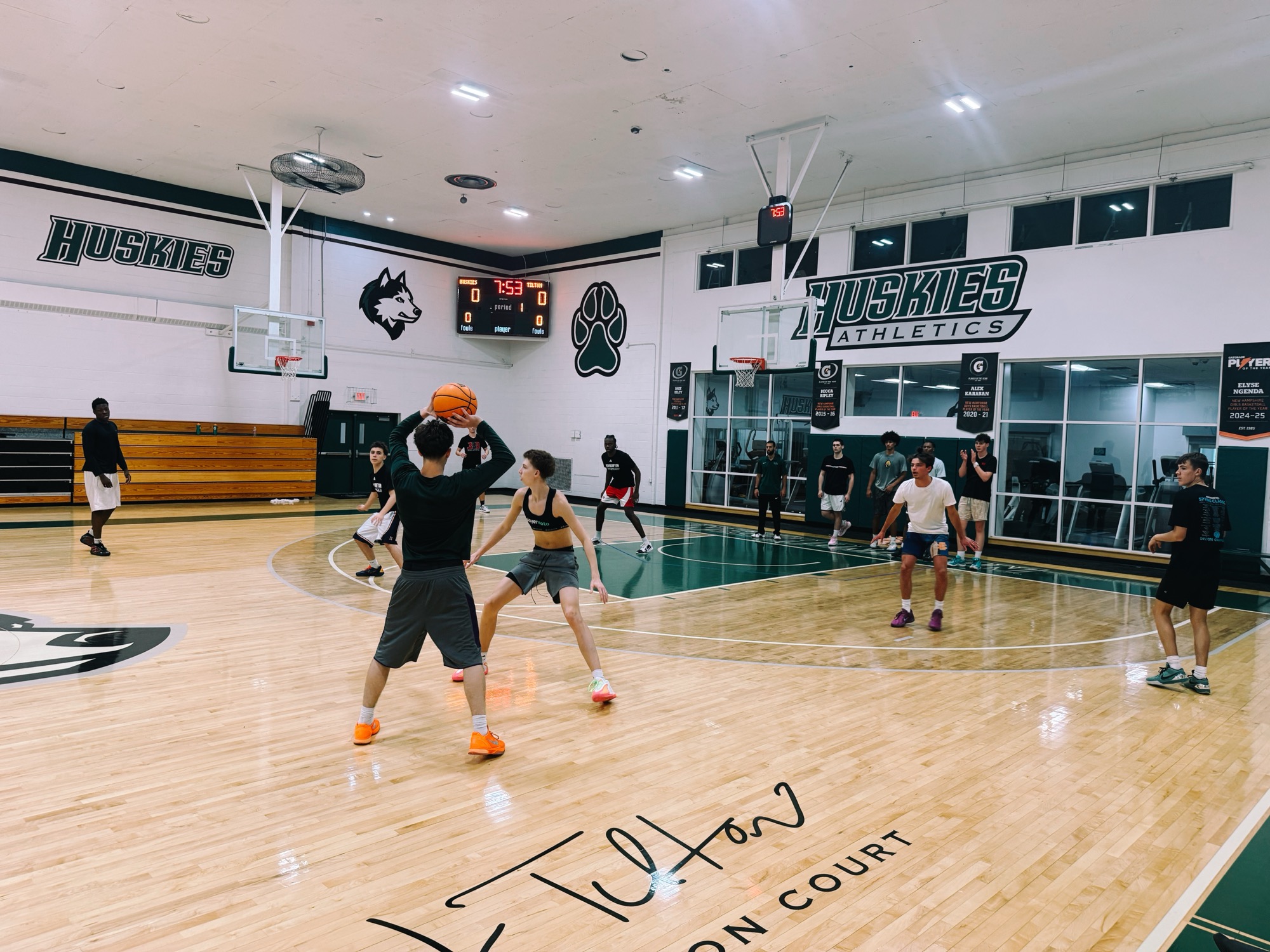 Prep school basketball scrimmage with PlayerData tracking