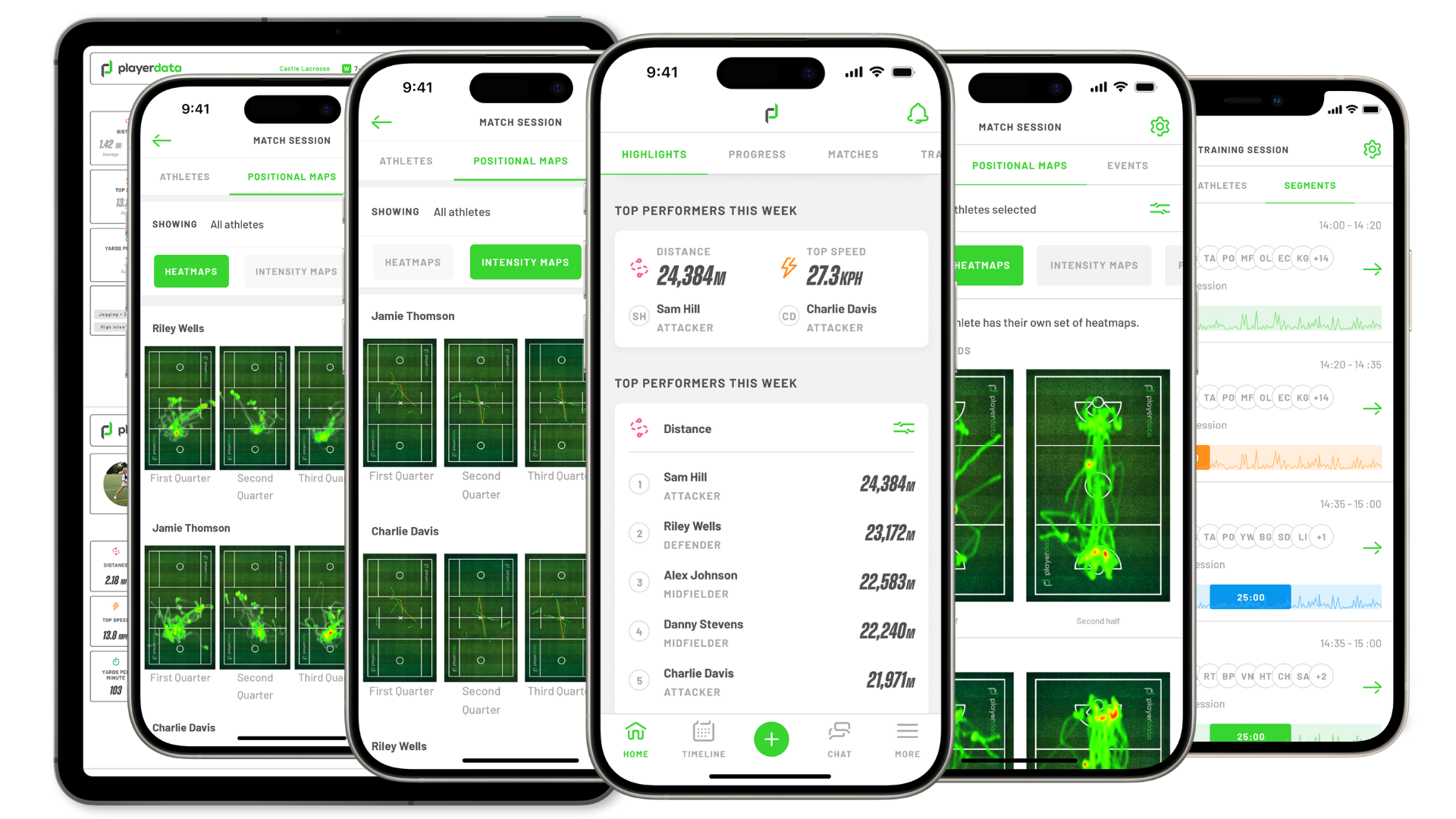 PlayerData lacrosse app screens