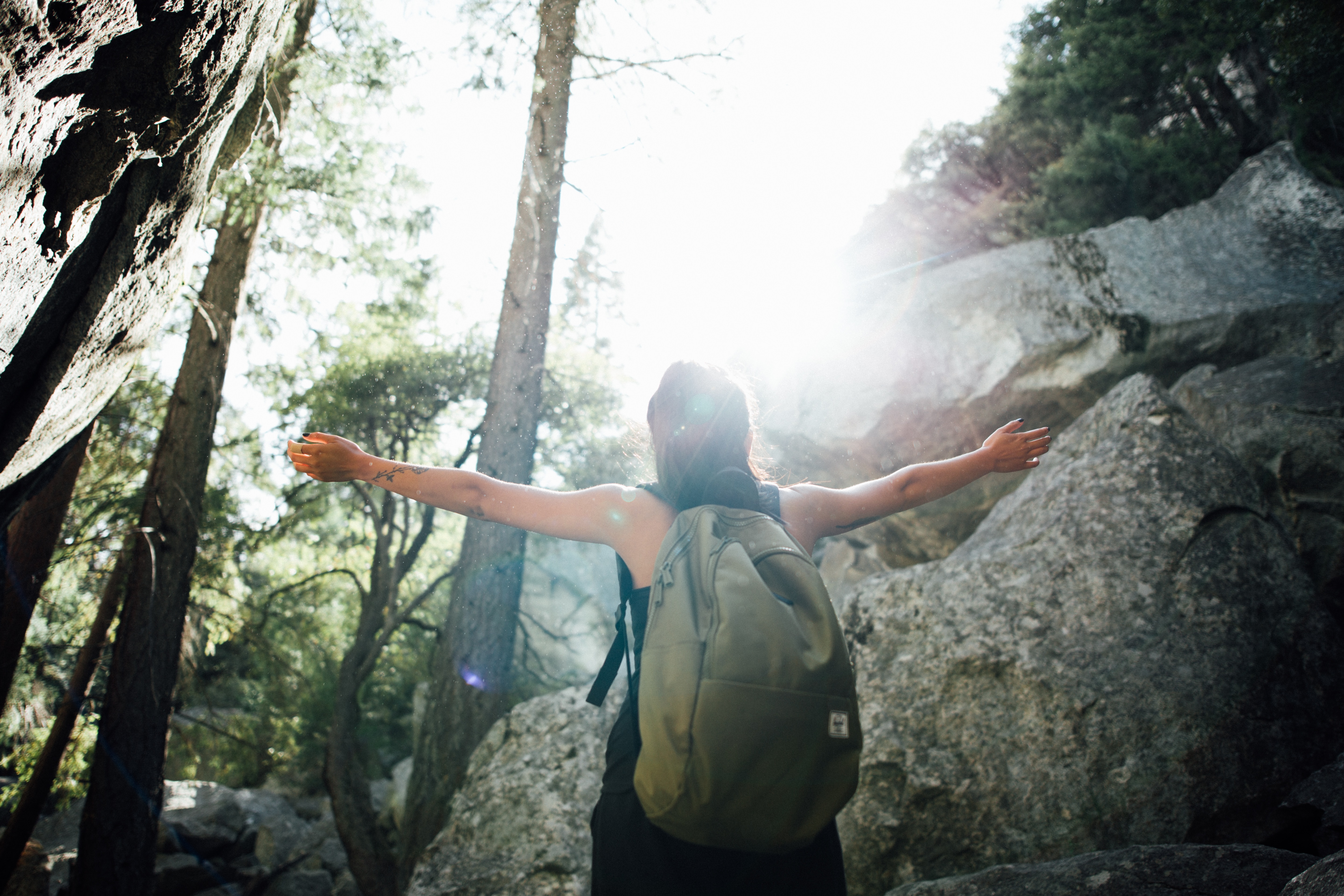  Hiker soaking up sunrays