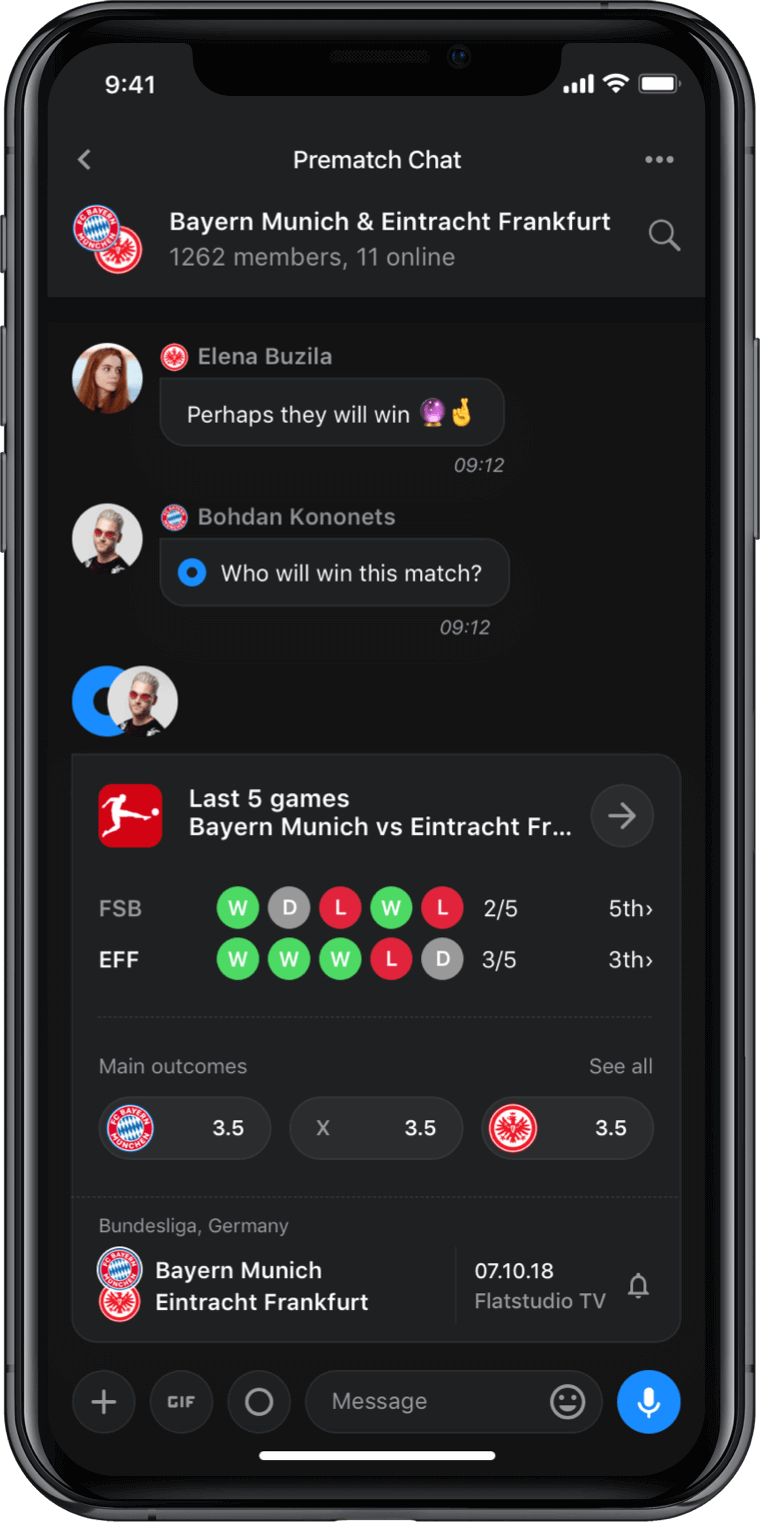 Iphone screen, rewind app, prematch chat