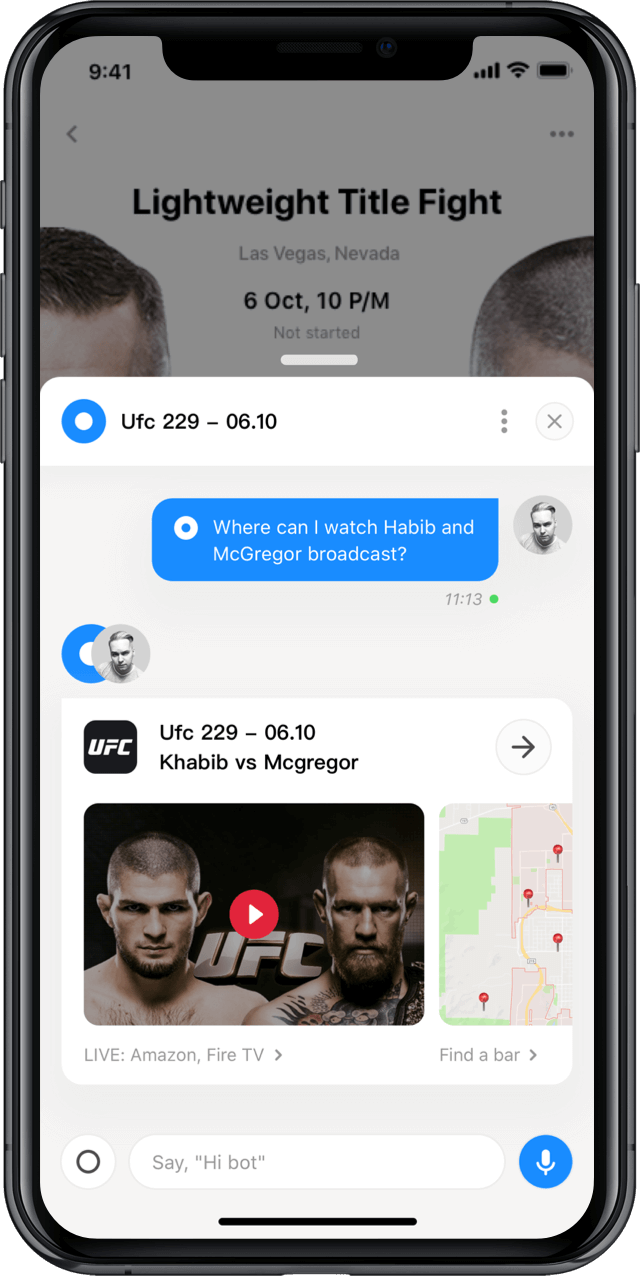 Iphone screen, rewind app, multimedia, chatbot