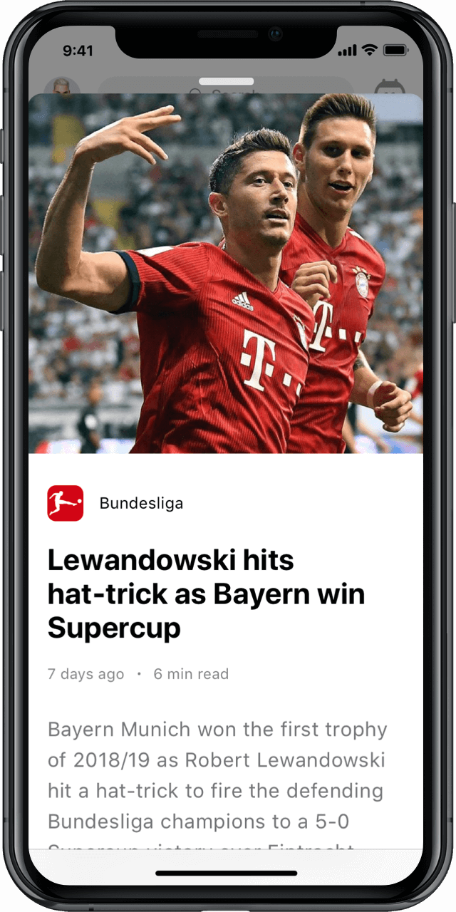 Iphone with open news modal