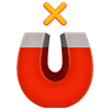 Magnet with the X sign on top icon
