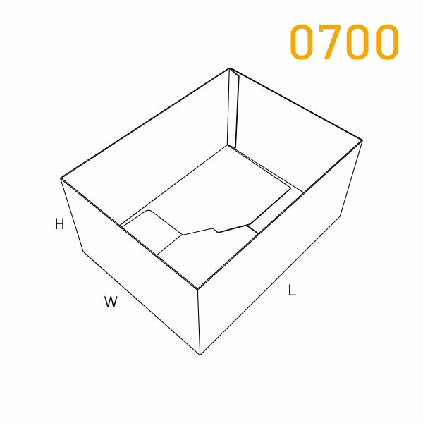 FEFCO 0700 | Bandeja troquelada fondo automático sin tapa