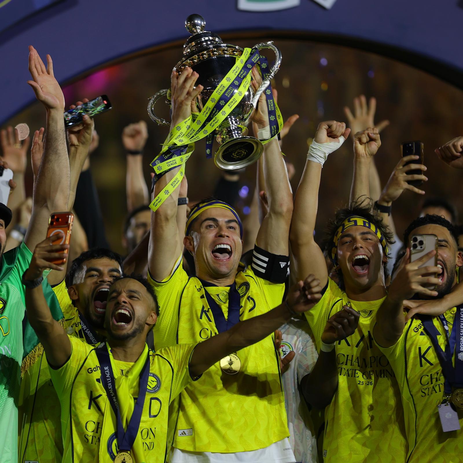 Al Nassr — champions lifting the trophy