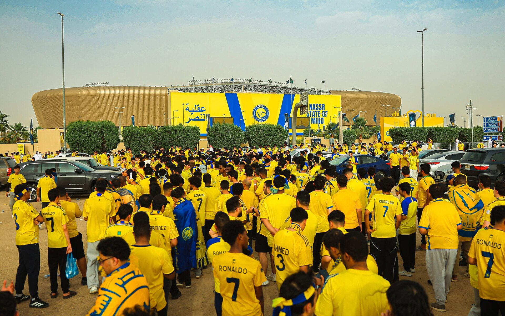 Al Nassr — fans gathered outside Al-Awwal Park