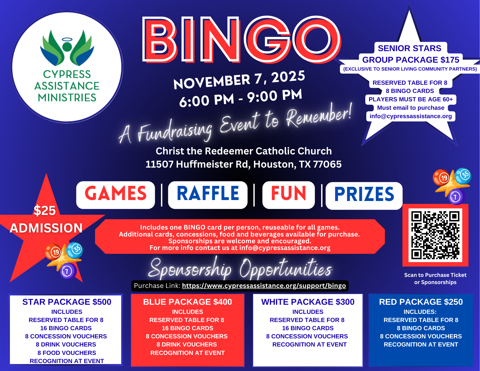 Bingo Fundraising event flyer