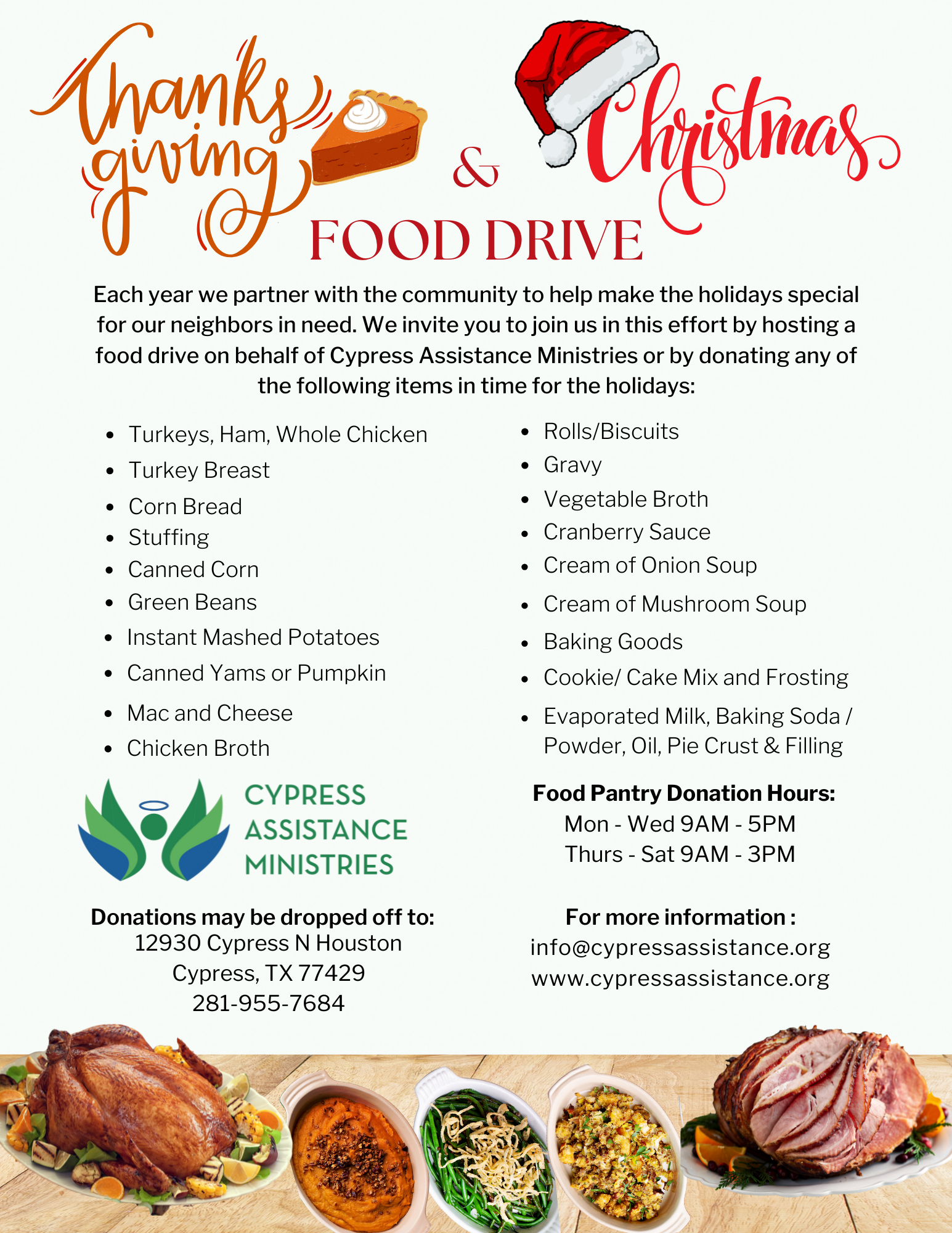 Thanksgiving & Christmas Food Drive Flyer 2025