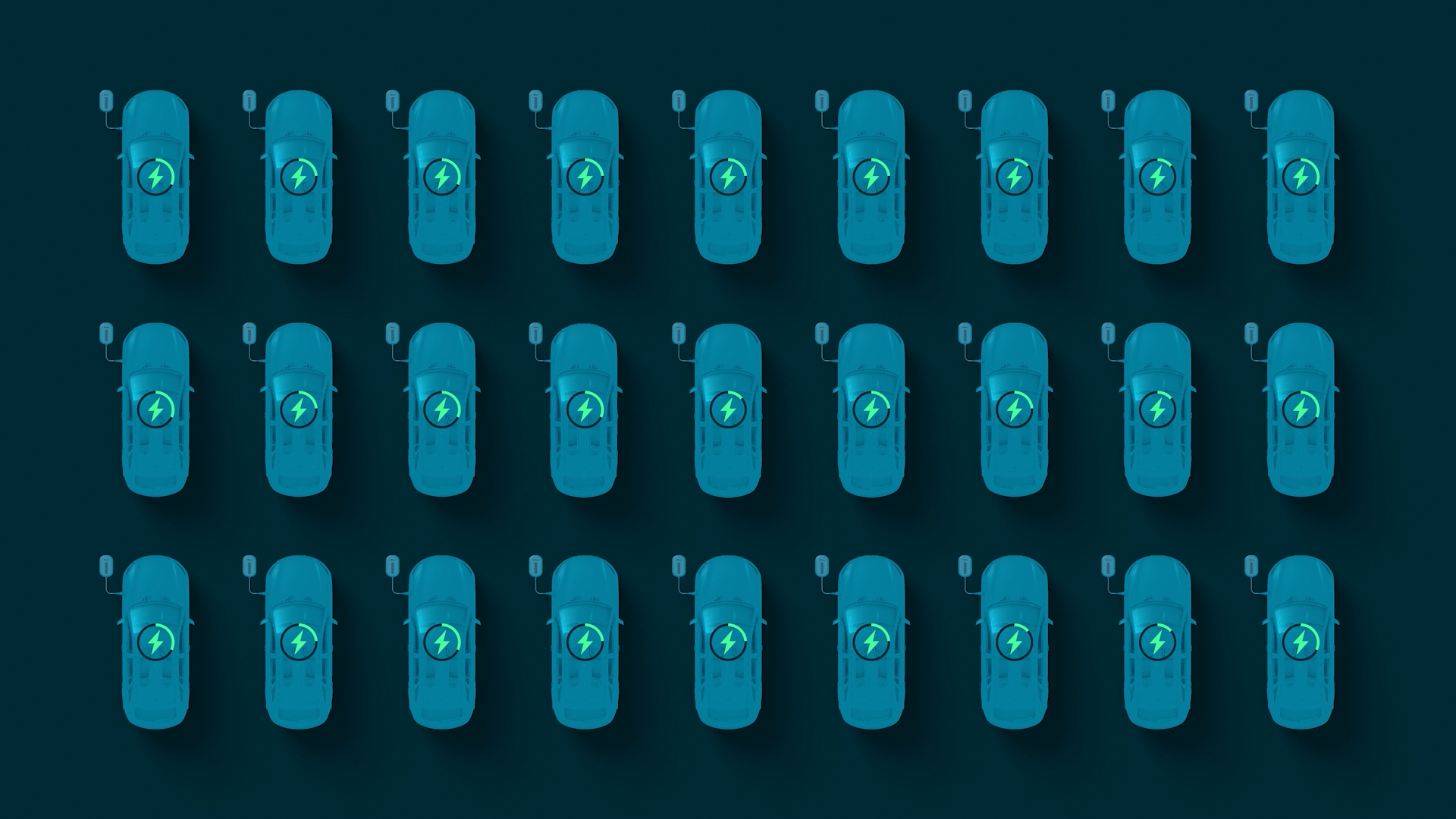 Grid of cars charging