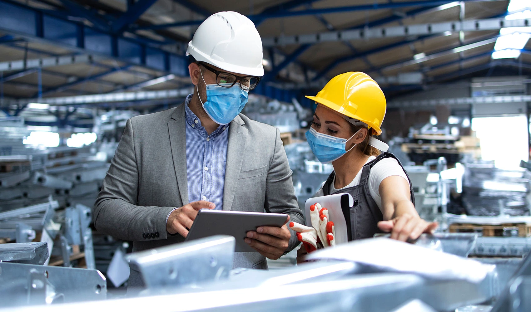 Engineer using an iPad