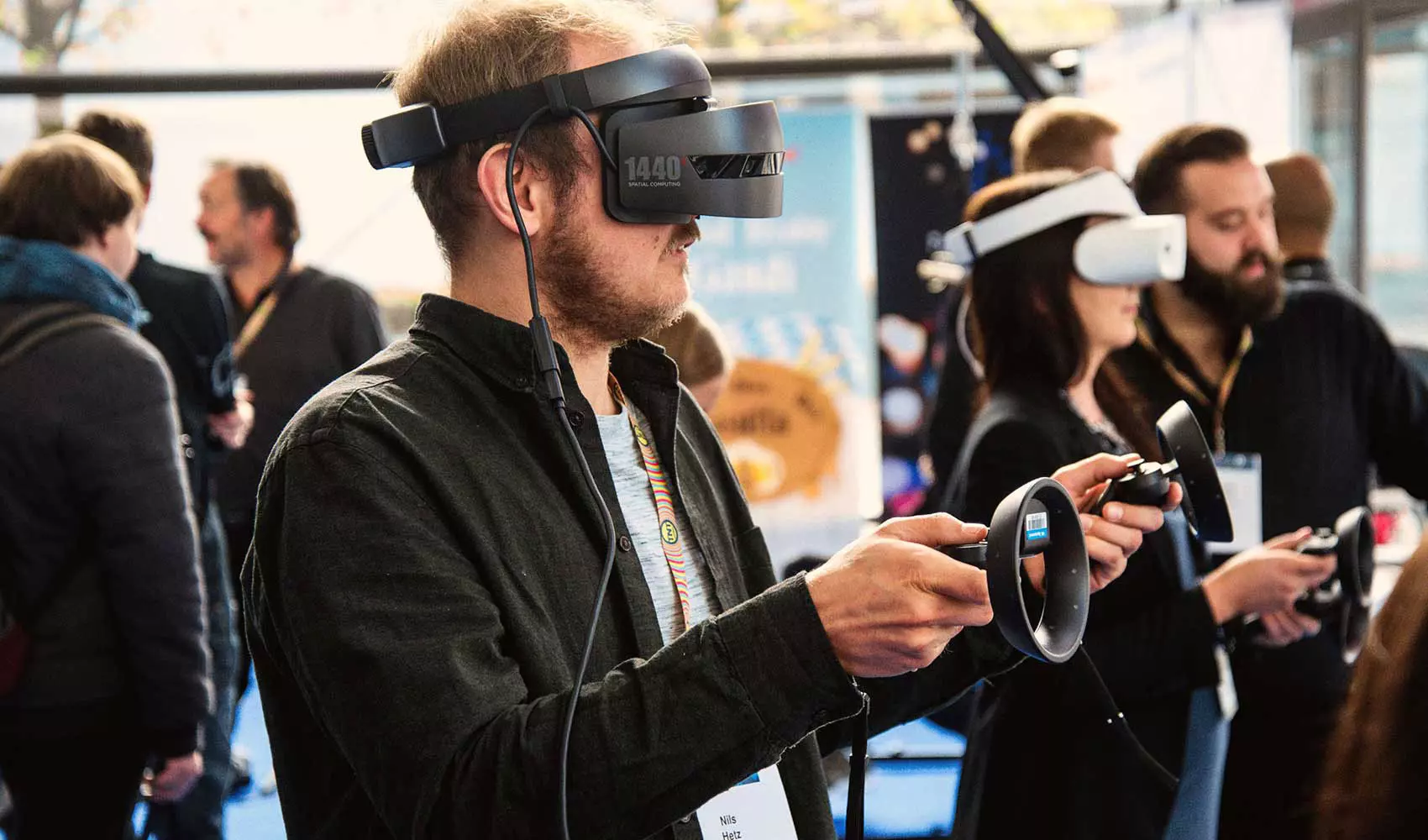 Man using a VR device