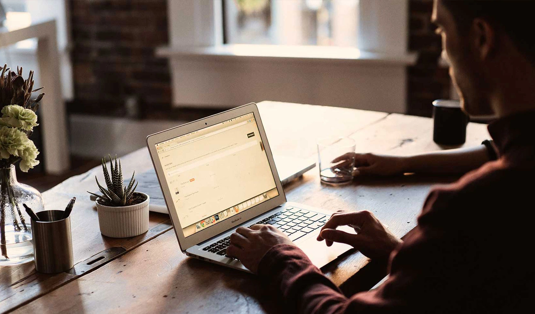 Man working on his laptop