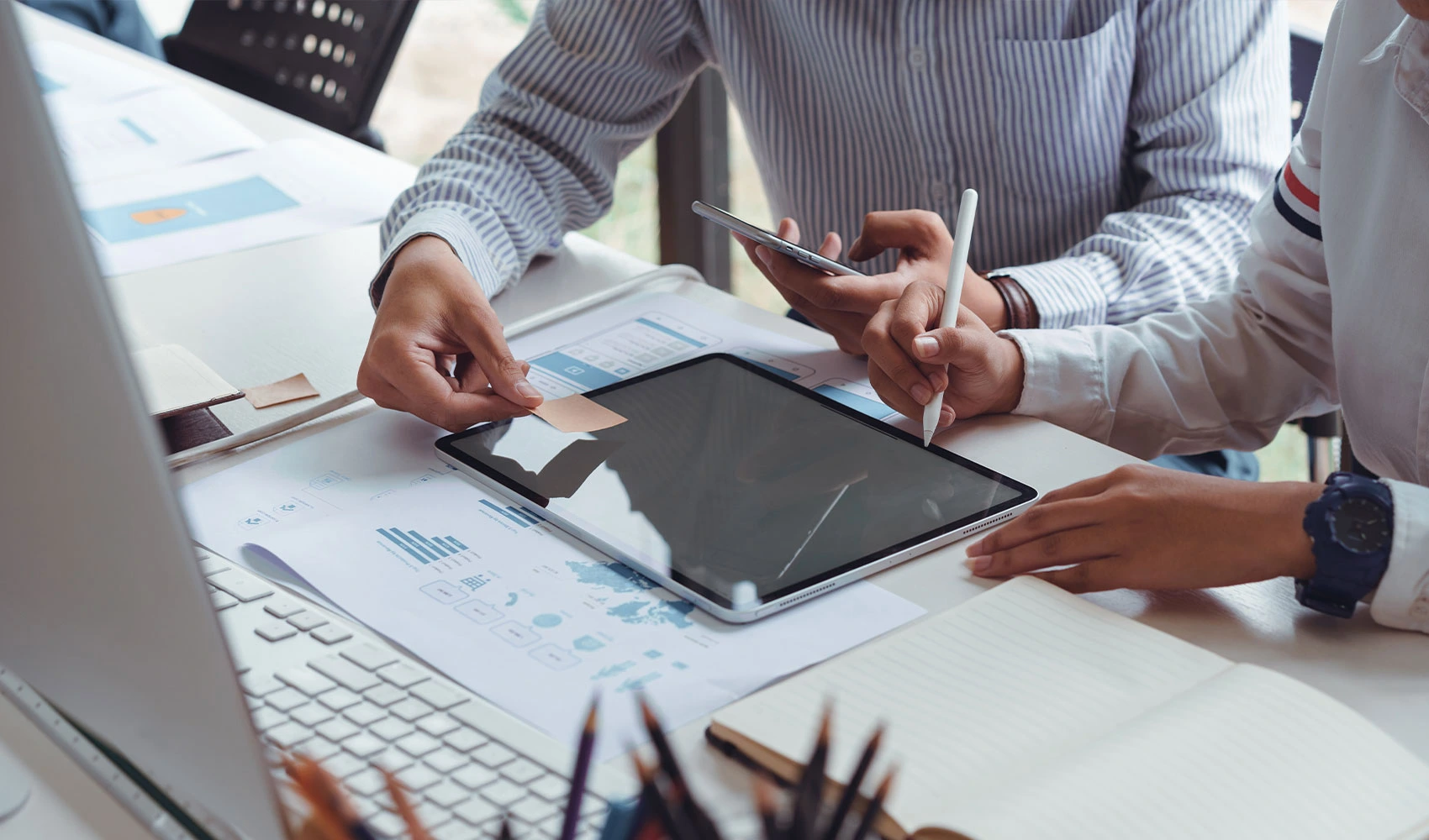 Content team working on their project