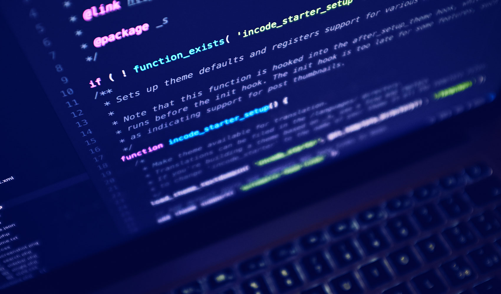 Laptop screen displaying codes