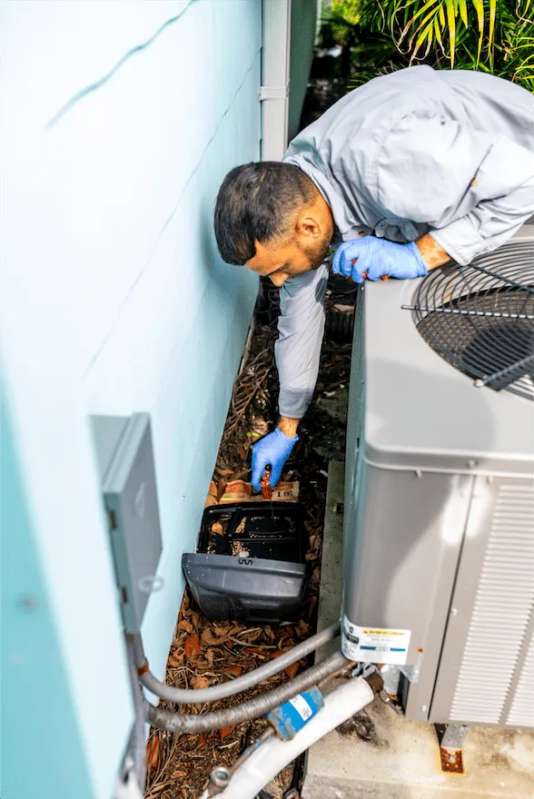 a man putting rat poison