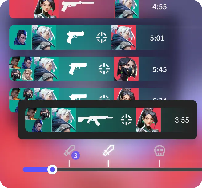 Gameplay folders and match recordings organized in Insights.gg VOD review software interface for efficient esports video management.