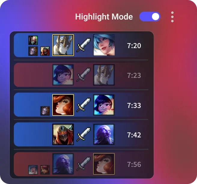 Gameplay folders and match recordings organized in Insights.gg VOD review software interface for efficient esports video management.