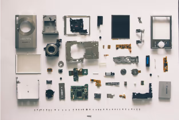 the pieces of a hard drive
