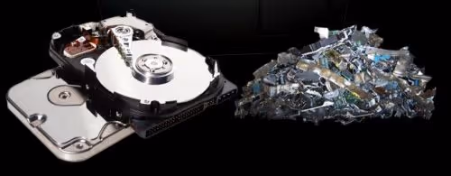 before and after shredding a hard drive