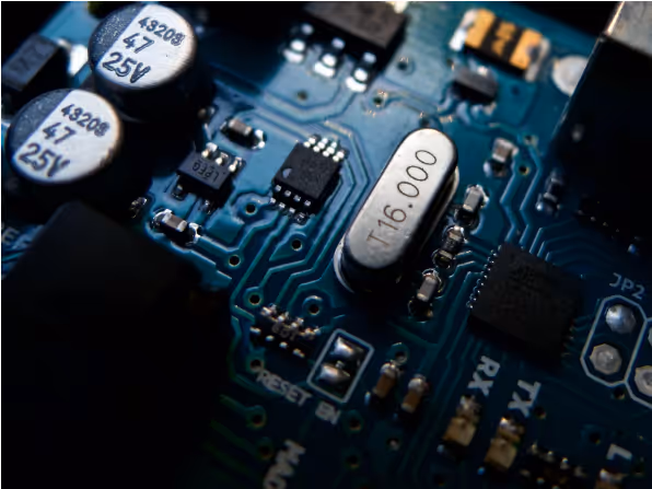 close up of a motherboard