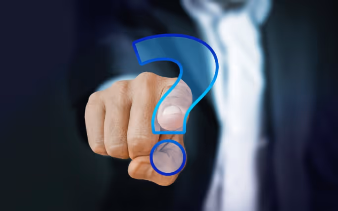 Guy and Question Mark Graphic