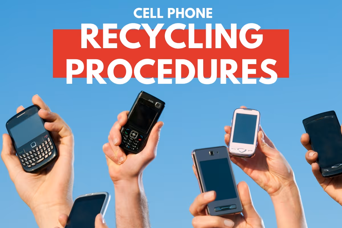 Hands with cell phones - Cell Phone Recycling Procedures