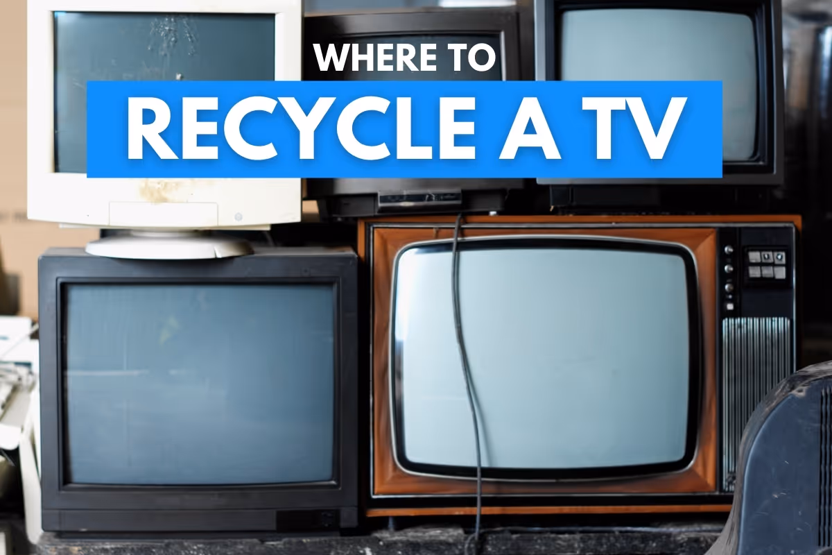 Old televisions stacked - Where to Recycle a TV