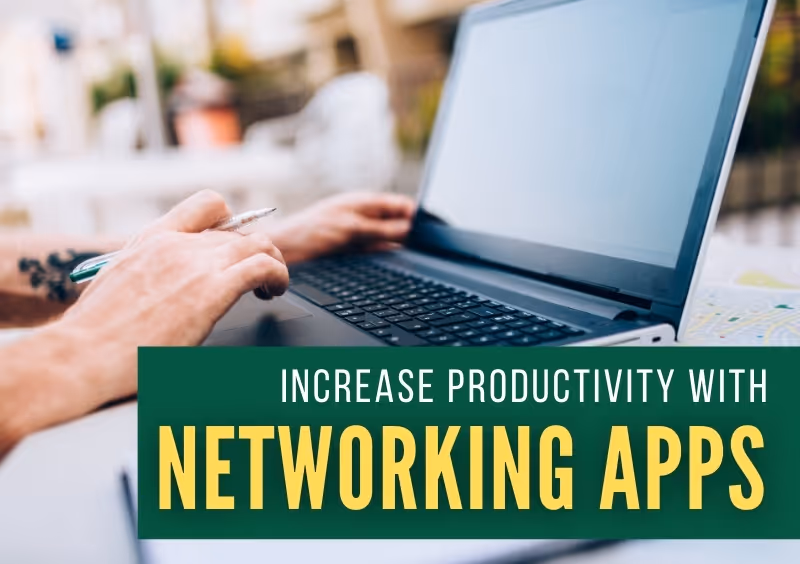 Working on a laptop - Increase Productivity with Networking Apps