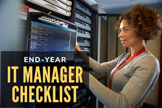 End-Year IT Manager Checklist - Woman checking hardware