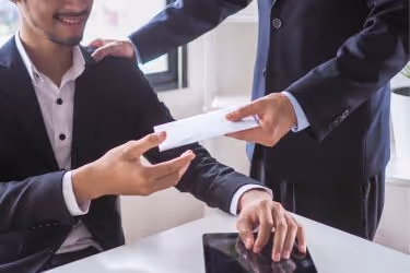 Manager offering a bonus check