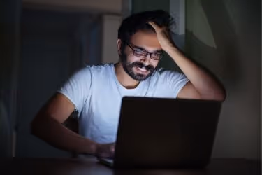 Man being hacked at home