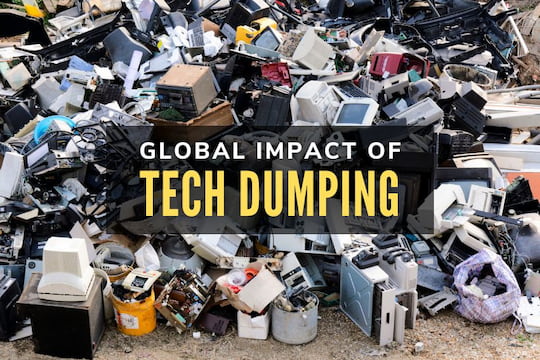Global Impact of Tech Dumping - Pile of e-waste