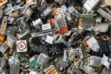 Pile of e-waste