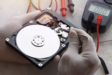 Someone testing a hard drive