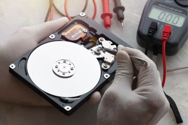 Someone testing a hard drive