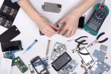 Person disassembling a pone