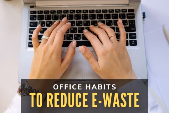 Office Habits to Reduce E-Waste - Close up of someone tying in a laptop