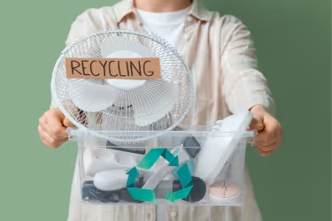 Employees recycling ewaste