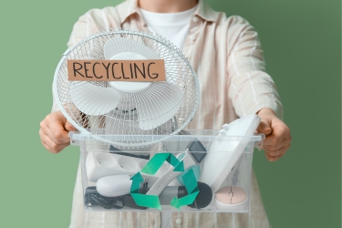 Employees recycling ewaste