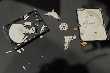 Shattered hard disc