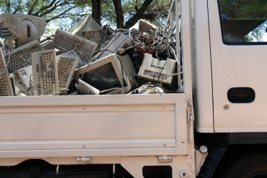 Truck filled with e-waste