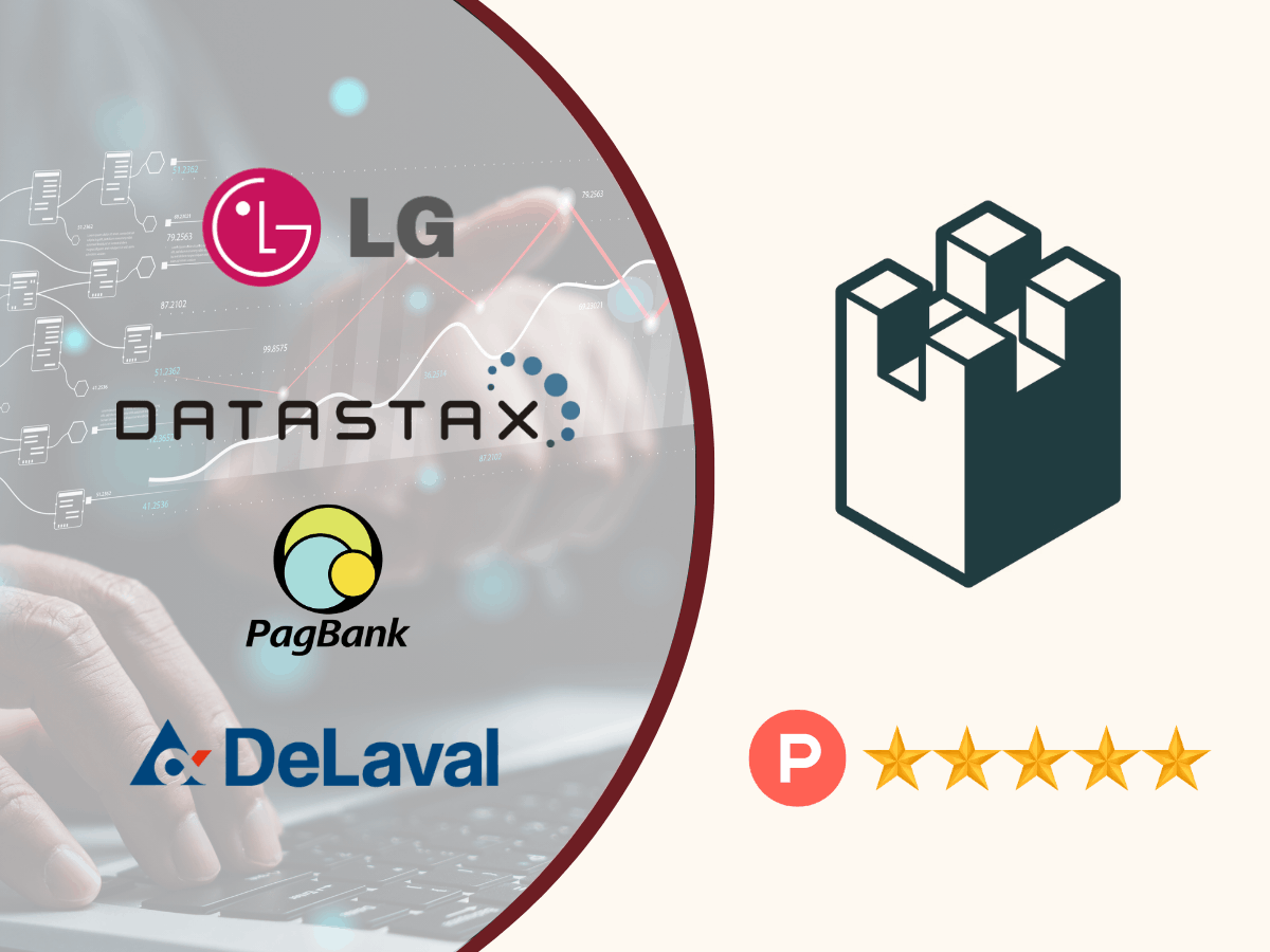LangWatch platform with client logos including LG DataStax PagBank and DeLaval representing LLM monitoring evaluation and AI observability in production environments