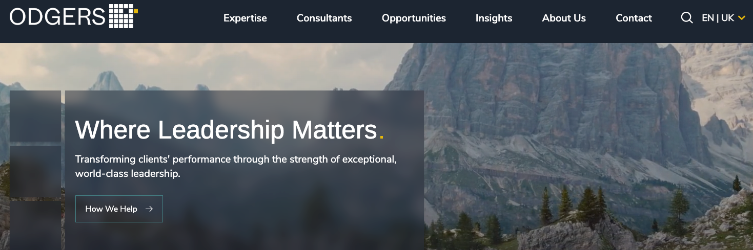 Odgers Berndtson website homepage screenshot