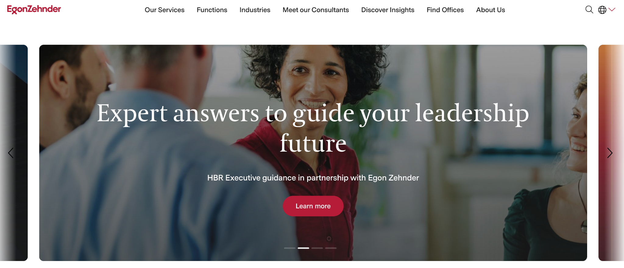 Egon Zehnder website homepage screenshot