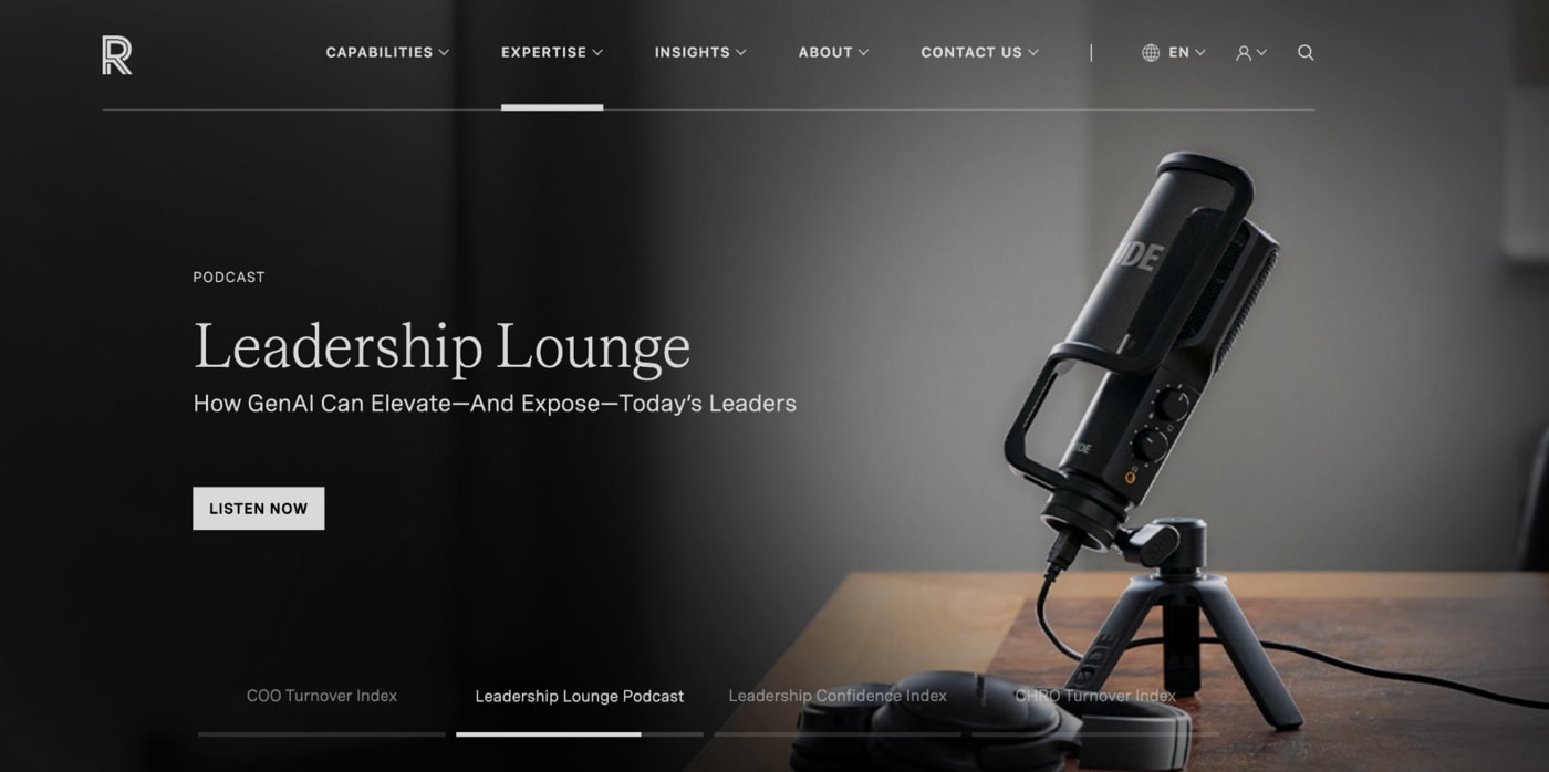 Russell Reynolds Associates website homepage screenshot.