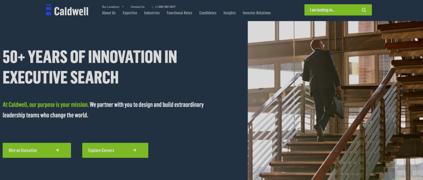 Caldwell Partners website homepage screenshot